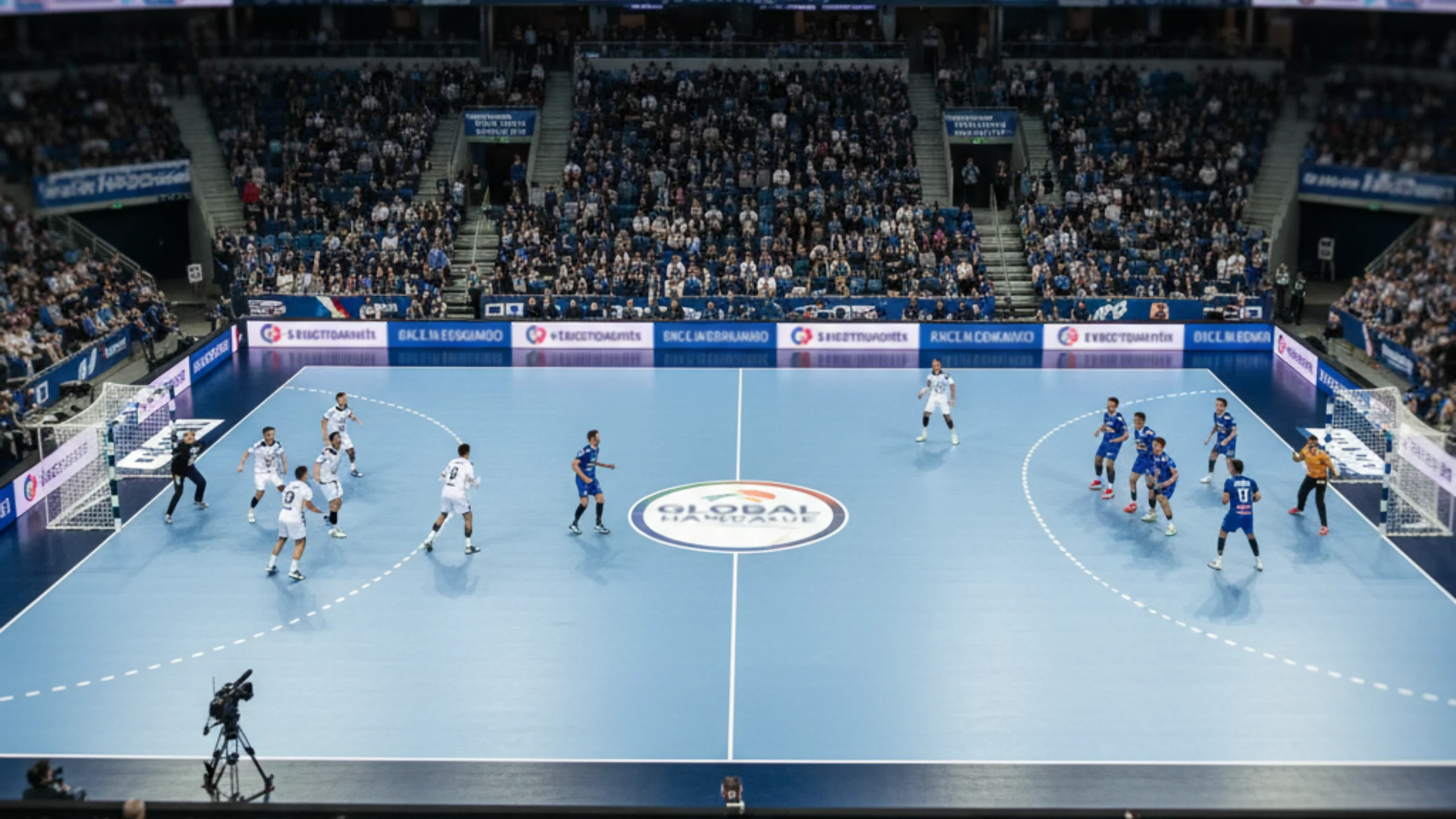 Ausverkaufte Handball-Bundesliga Arena mit packender Spielatmosphäre