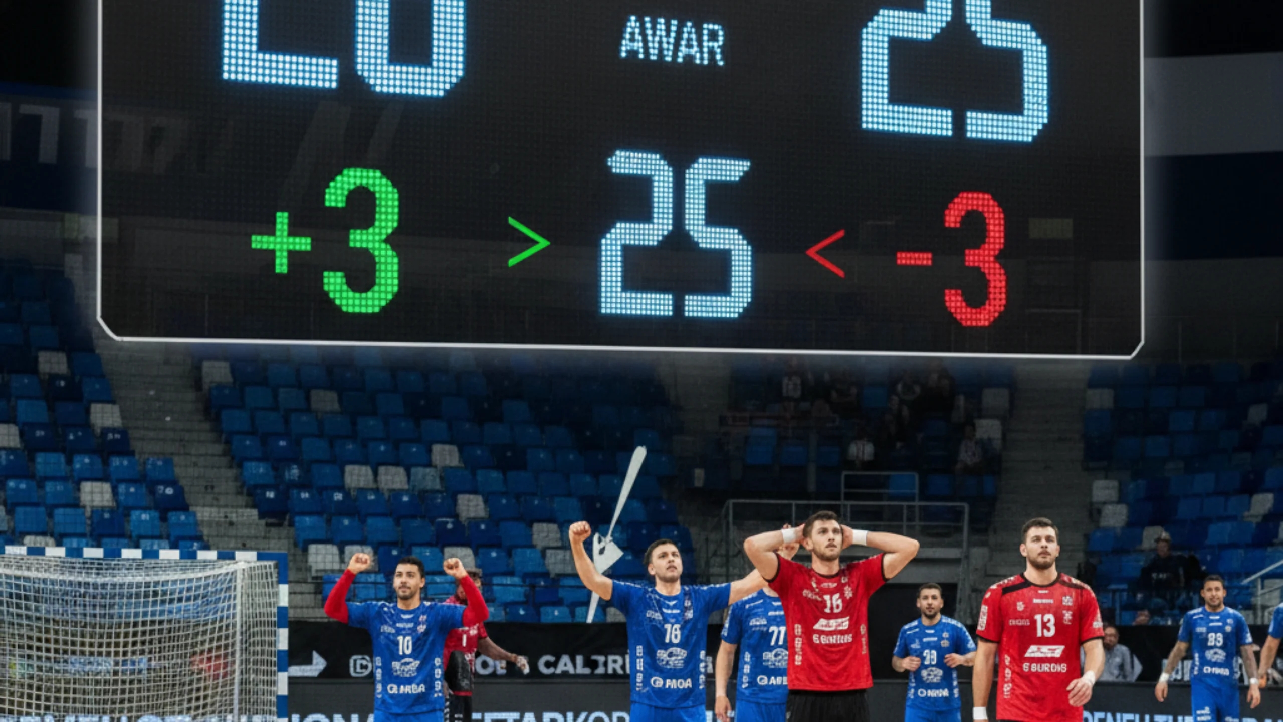 Visualisierung von Handicap-Wetten im Handball mit Anzeigetafel und Handicap-Anpassung